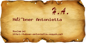 Hübner Antonietta névjegykártya